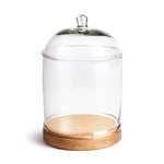 Napa Home and Garden Adrien Glass Cloche with Wood Base