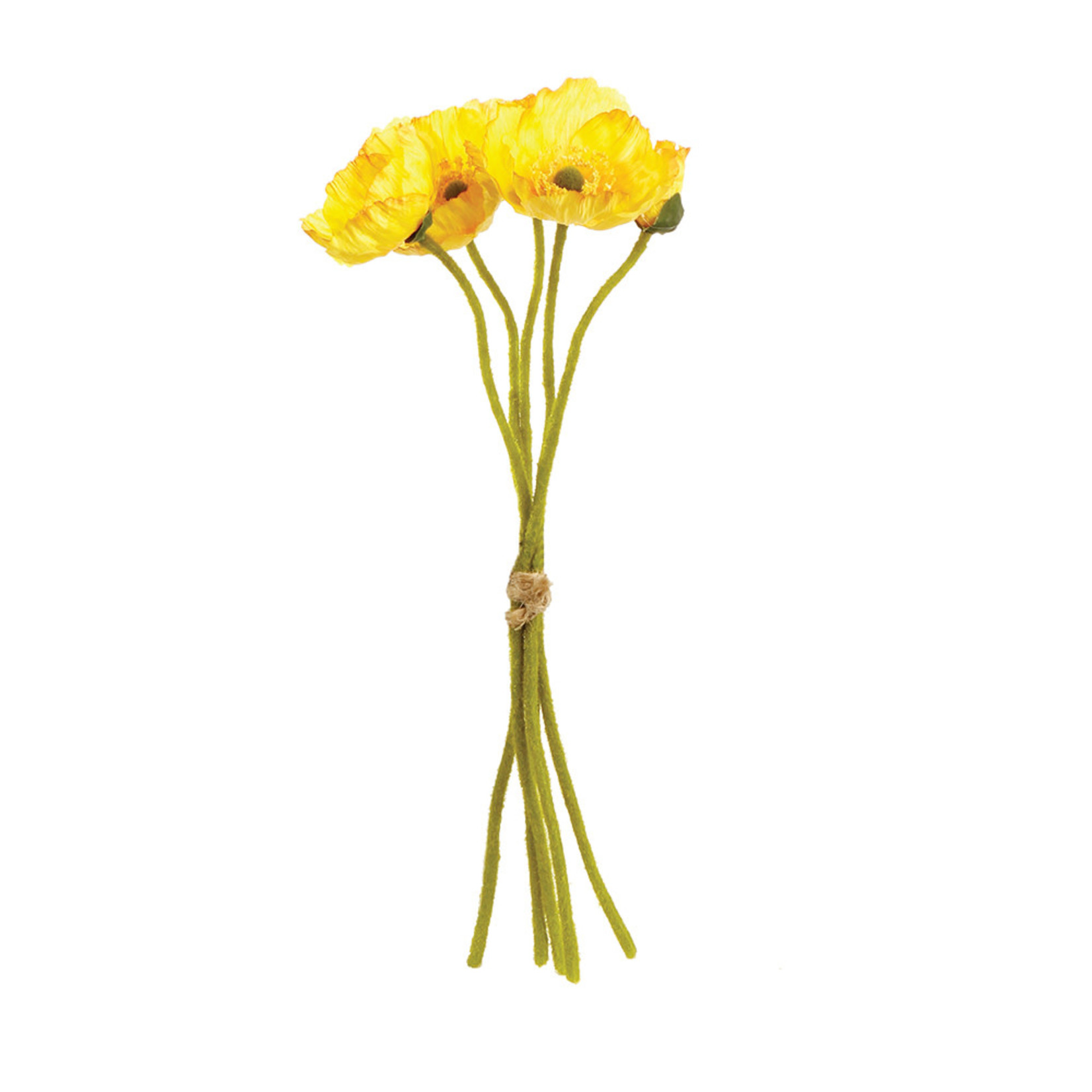 Napa Home and Garden Mini Poppy Faux Cuttings Yellow