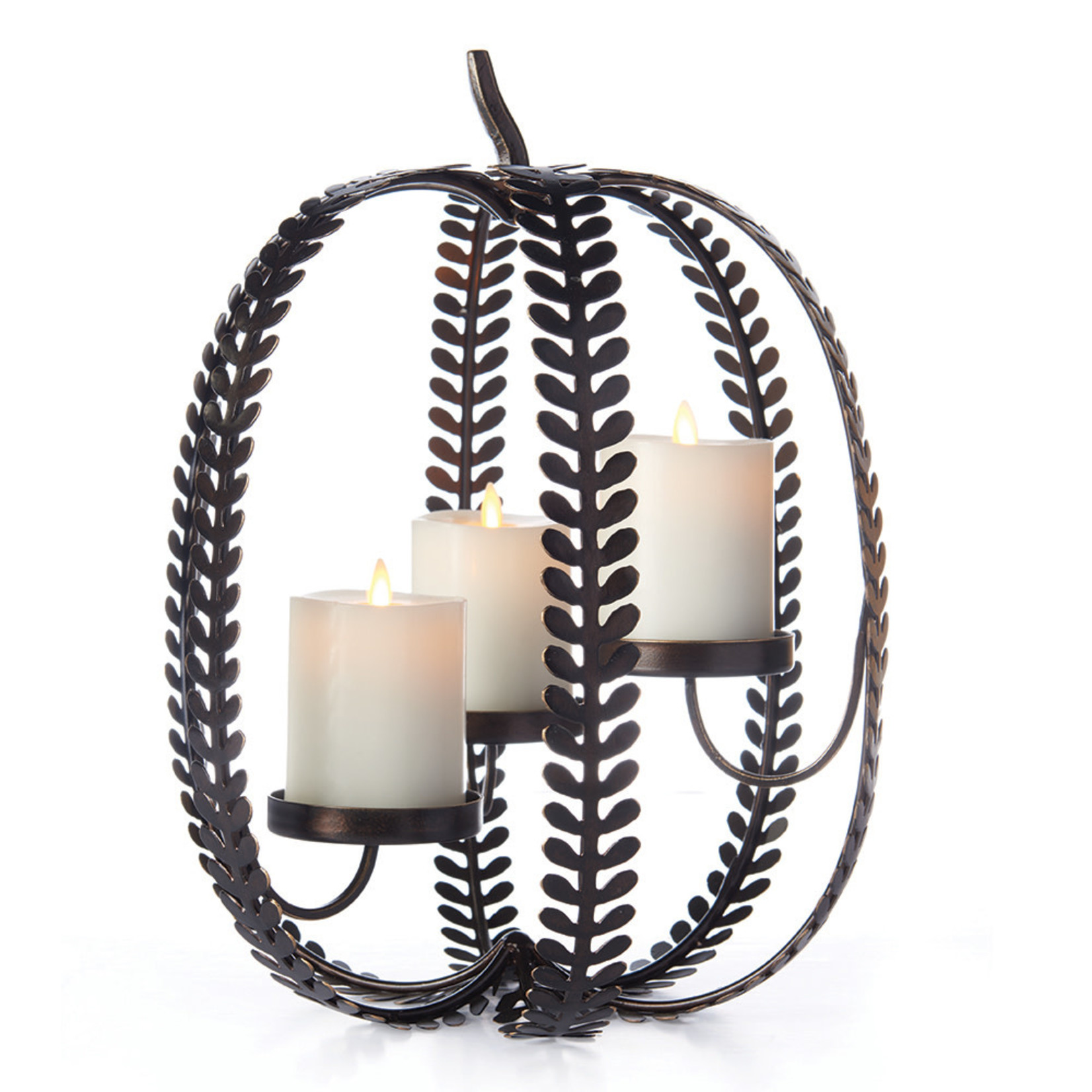Napa Home and Garden Artis Bronze Pumpkin 3-Pillar Candleholder
