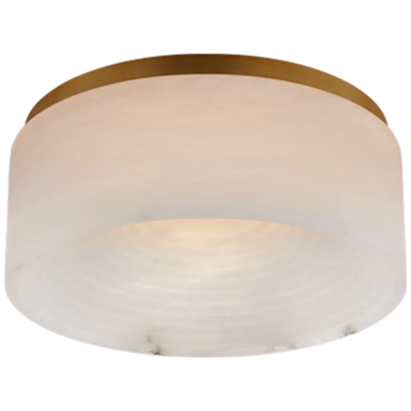 Visual Comfort Otto Medium Flush Mount In Antique-Burnished Brass with Alabaster