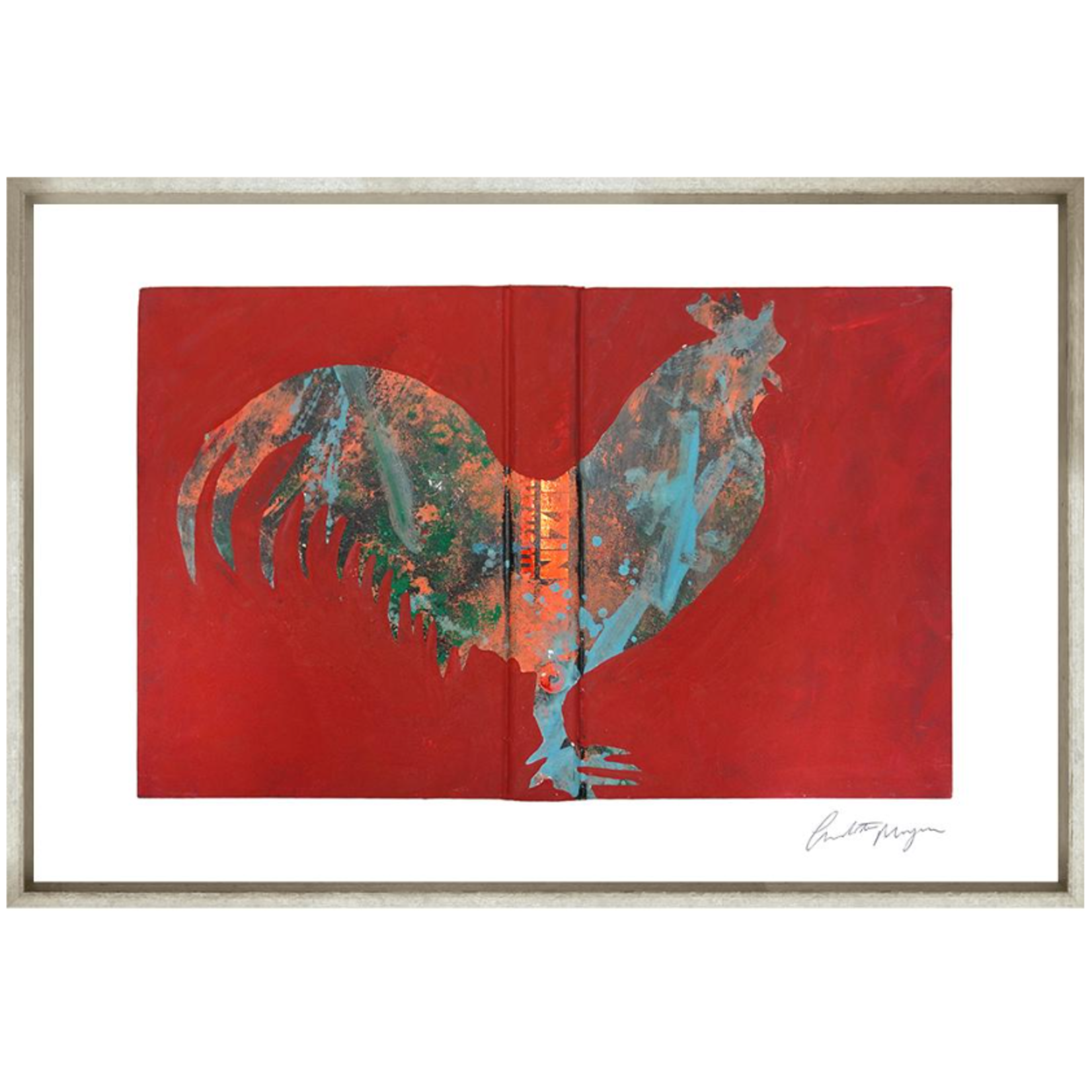 Trowbridge Gallery Animal Book Cover Chicken Framed Art Work