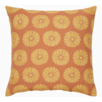 John Robshaw Textiles Aleesa Yellow Lotus Decorative Pillow 22x22