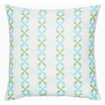 John Robshaw Textiles Yug Blue & Green Decorative Outdoor Pillow 22"x22"