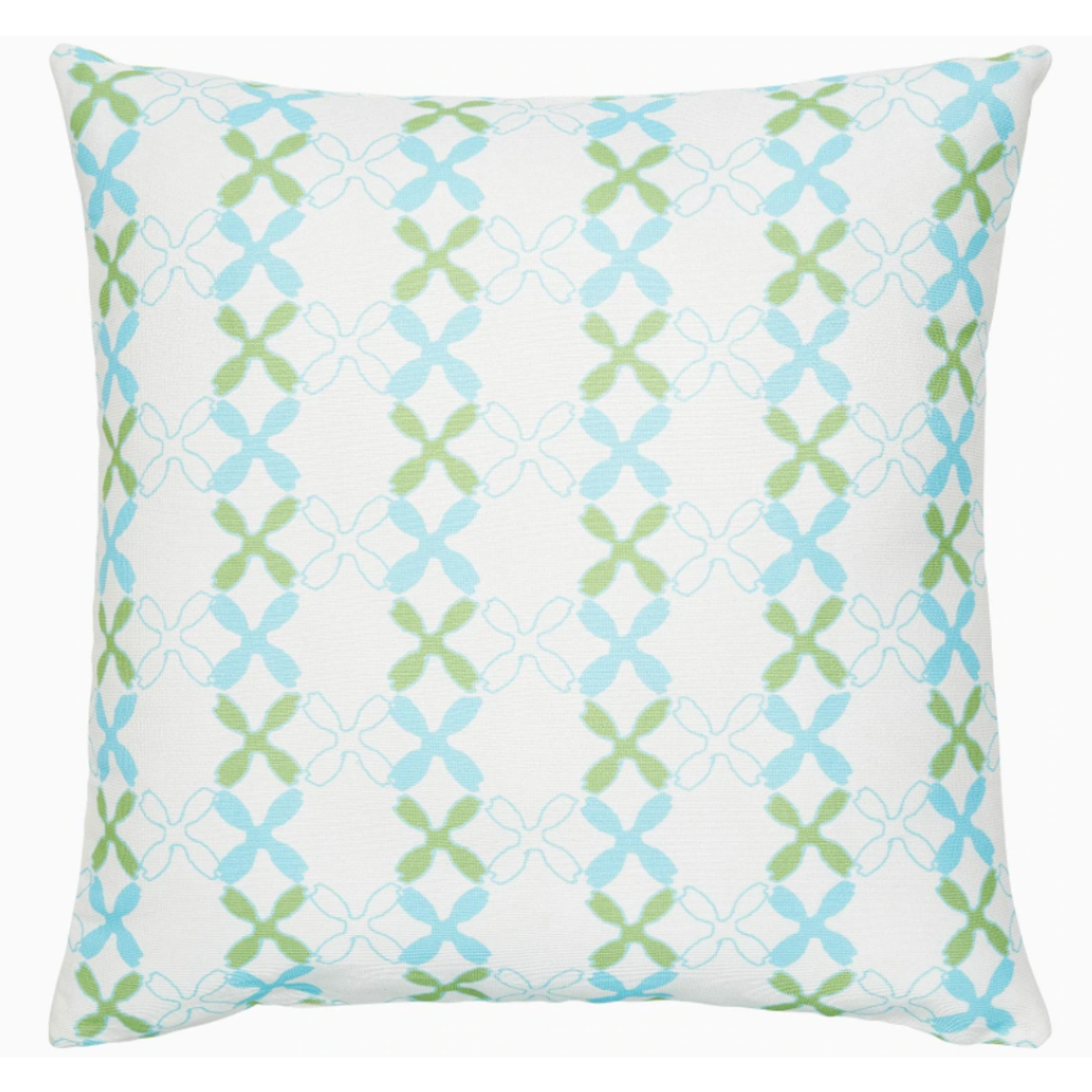 John Robshaw Textiles Yug Blue & Green Decorative Outdoor Pillow 22"x22"