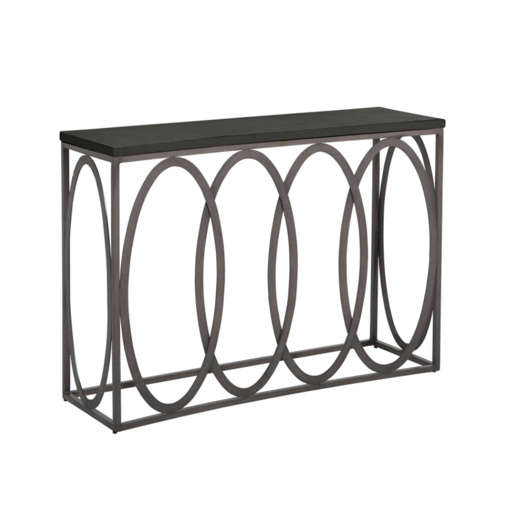 Summer Classics Ella Aluminum Console Table Slate Grey Dove Grey