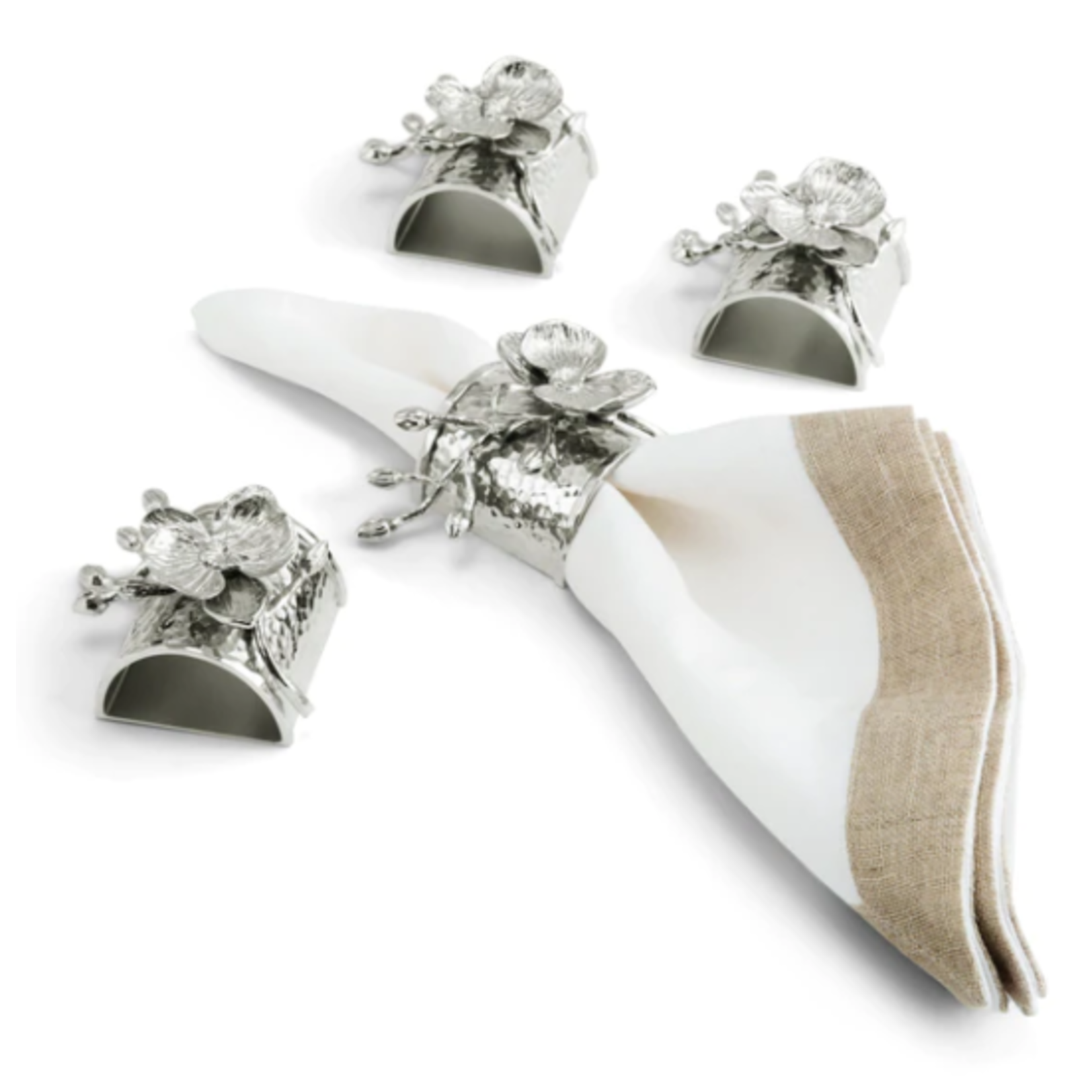 Michael Aram White Orchid Napkin Rings  Set Of 4