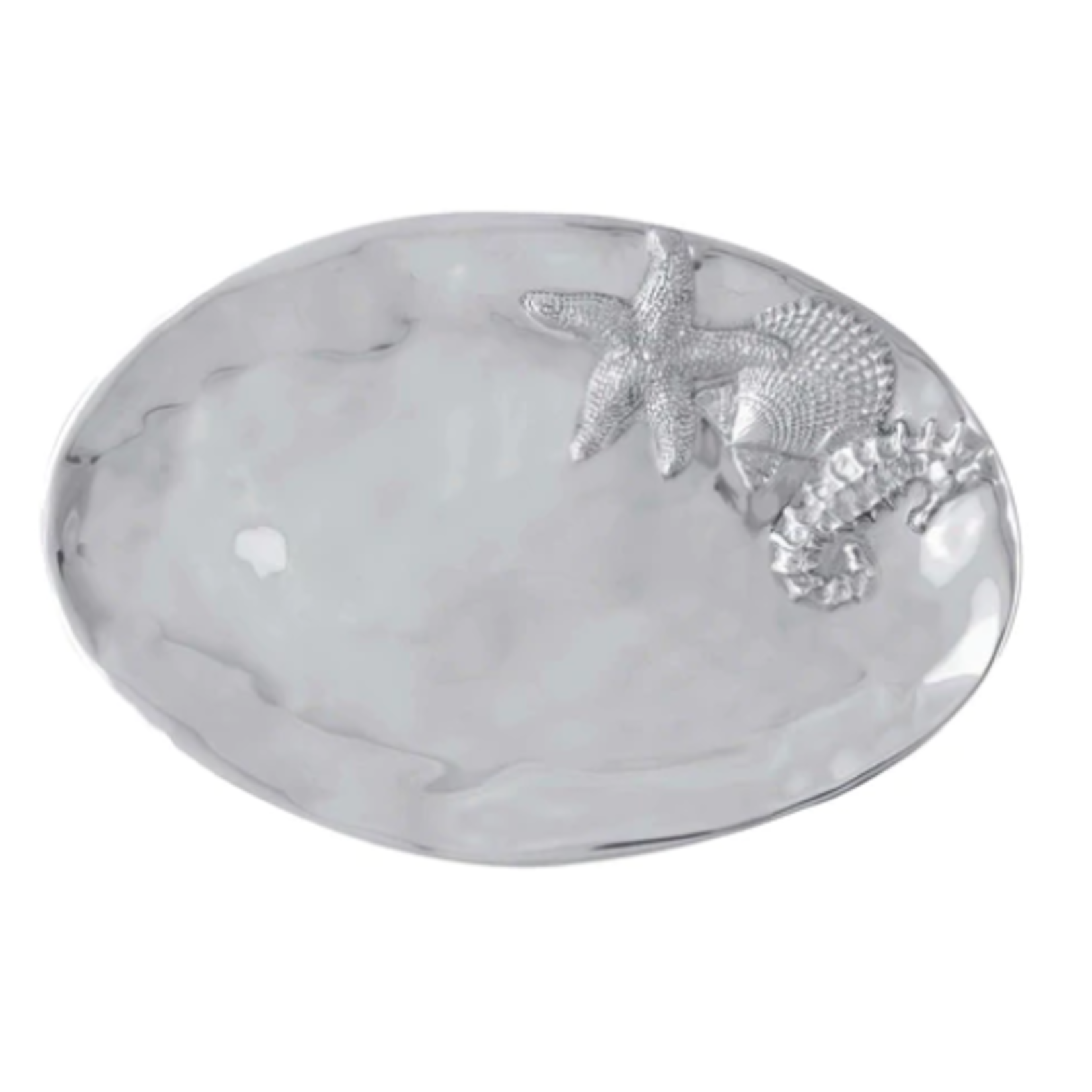 Mariposa Oval Silver Seaside Serving Tray