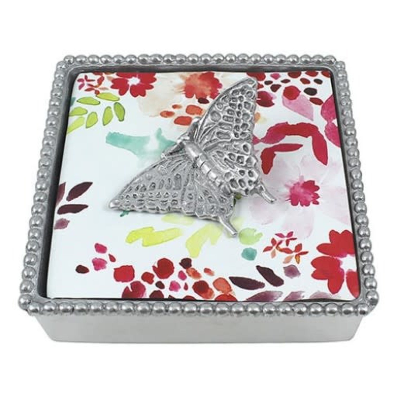 Mariposa Butterfly Beaded Napkin Box