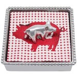 Mariposa Pig Beaded Napkin Box