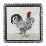 Mariposa Rooster Beaded Napkin Box