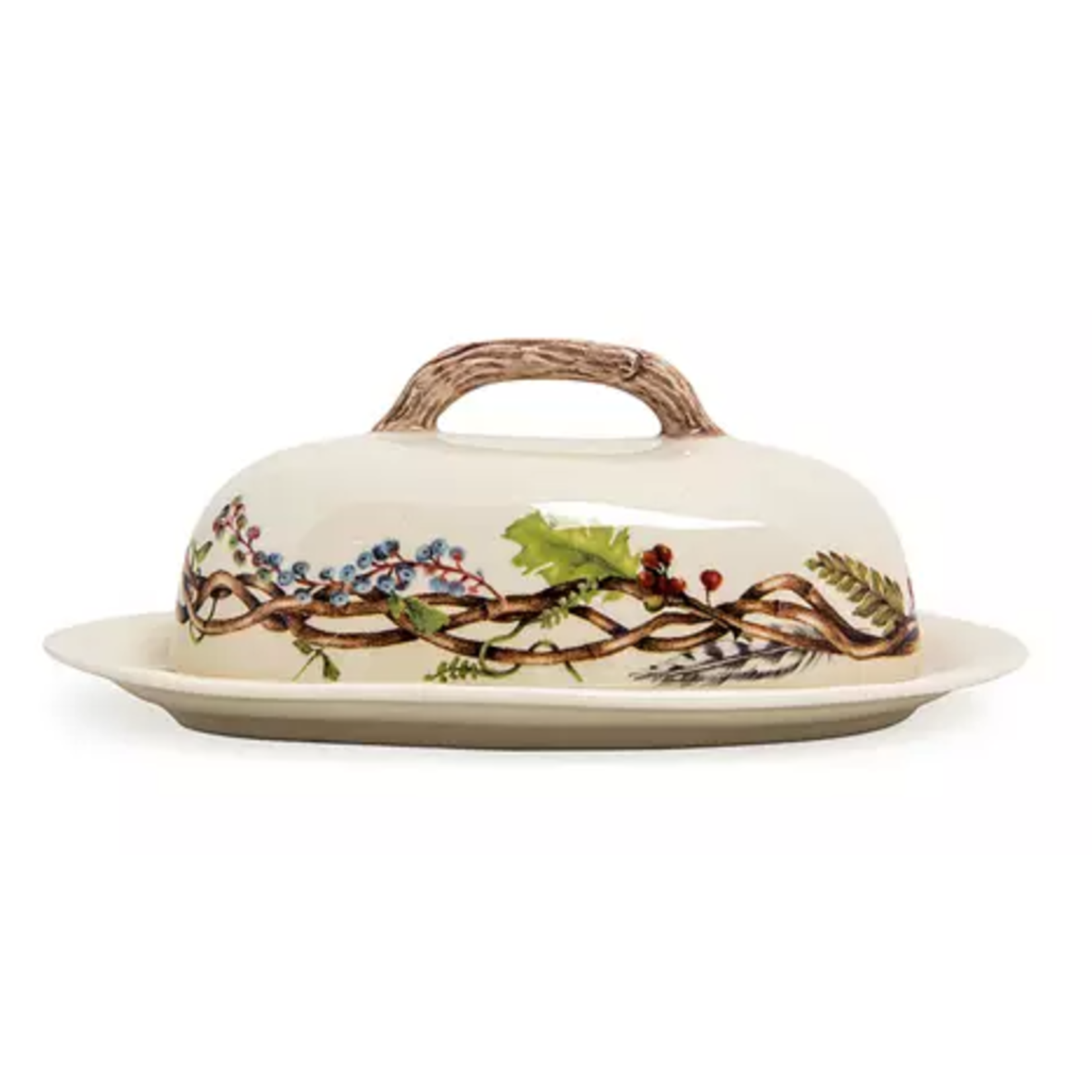Juliska Forest Walk Woodland Motif Ceramic Butter Dish