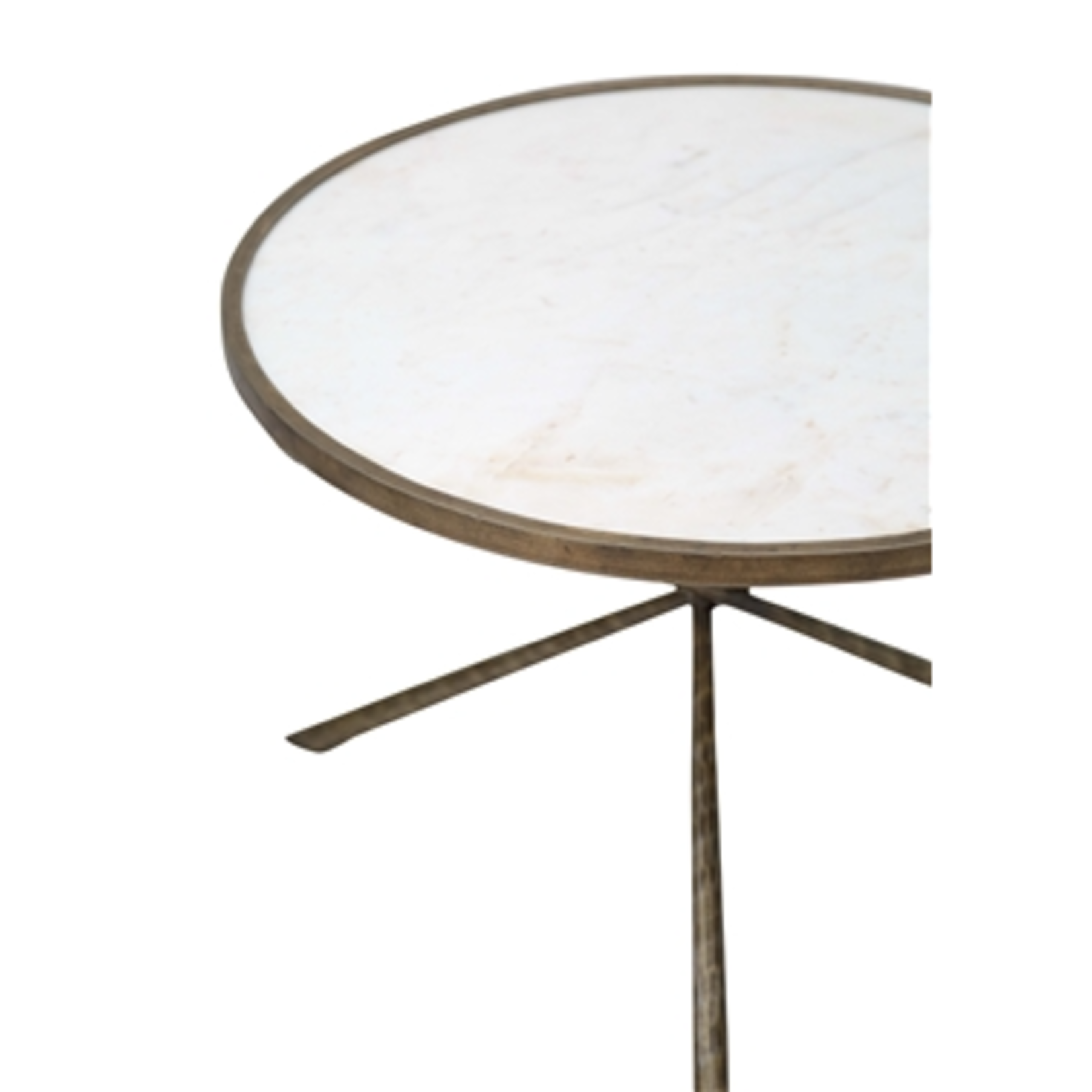 Bidk Home Iron & Marble Tripod Cocktail Table White