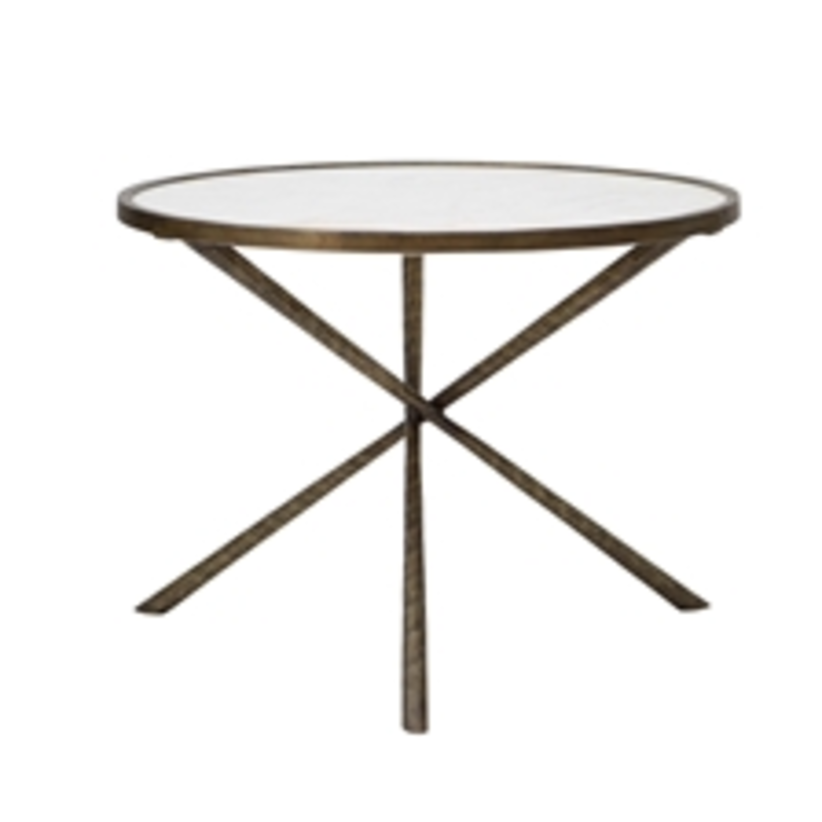 Bidk Home Iron & Marble Tripod Cocktail Table White