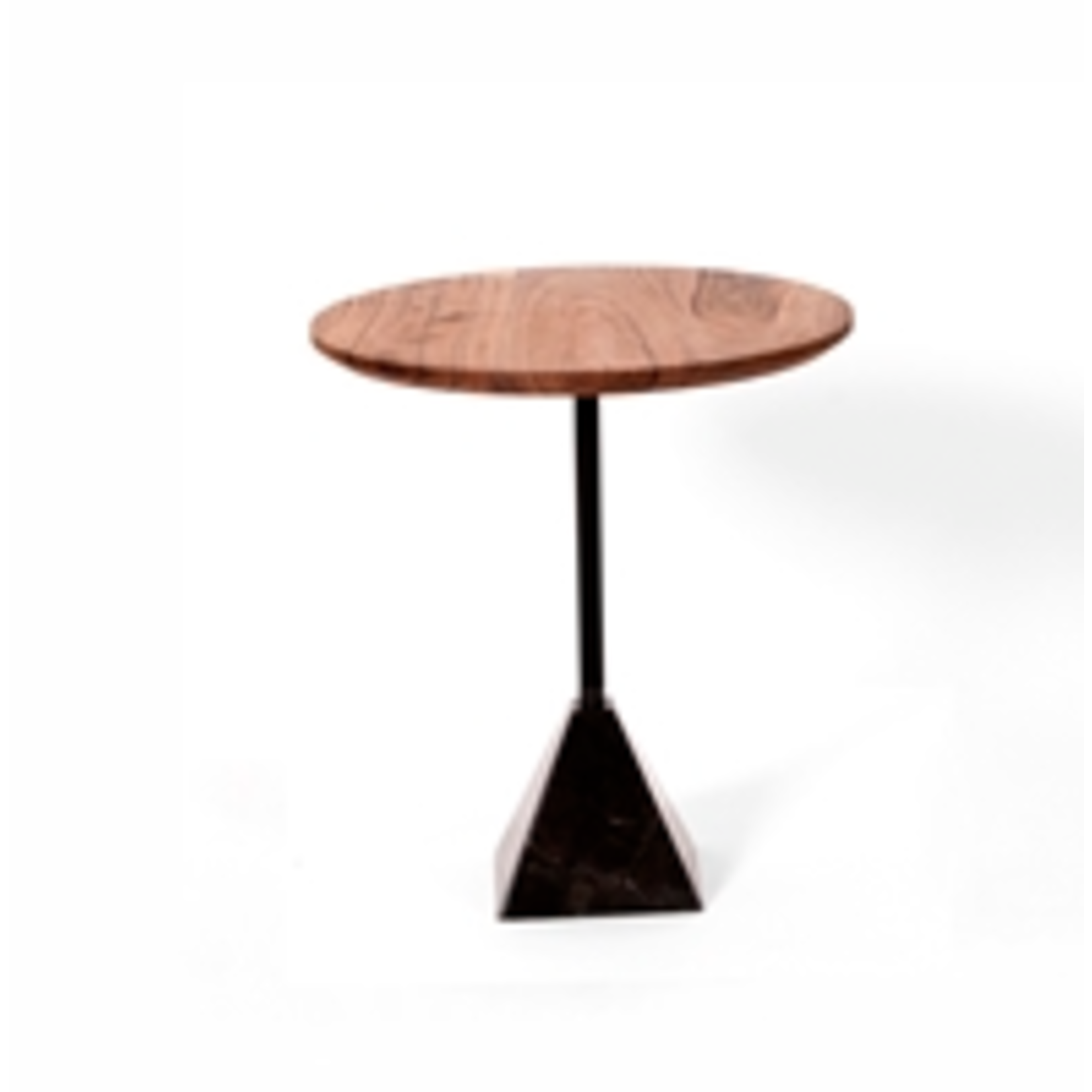 Bidk Home Wood Iron Stone Side Table