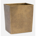 Pigeon and Poodle Kenitra Antique Brass Waste Basket Square