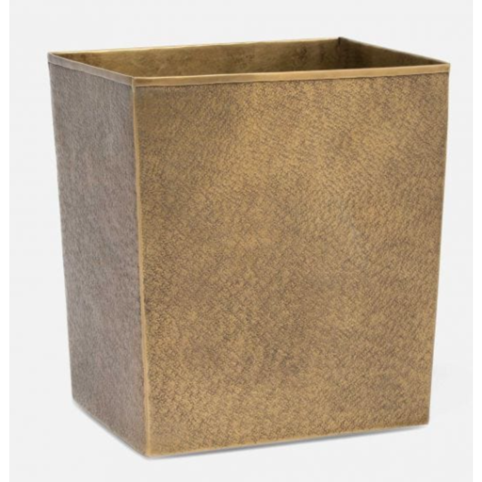 Pigeon and Poodle Kenitra Antique Brass Waste Basket Square