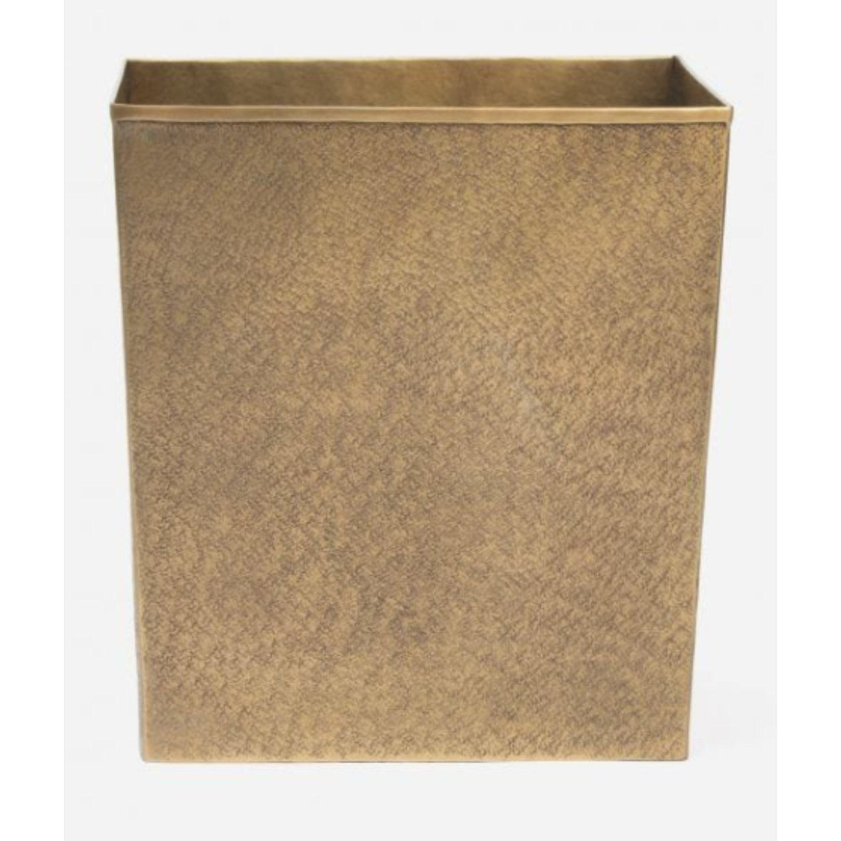 Pigeon and Poodle Kenitra Antique Brass Waste Basket Square