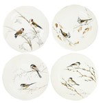 Gien Les Oiseaux de la Forêt" set of 4 dessert plates