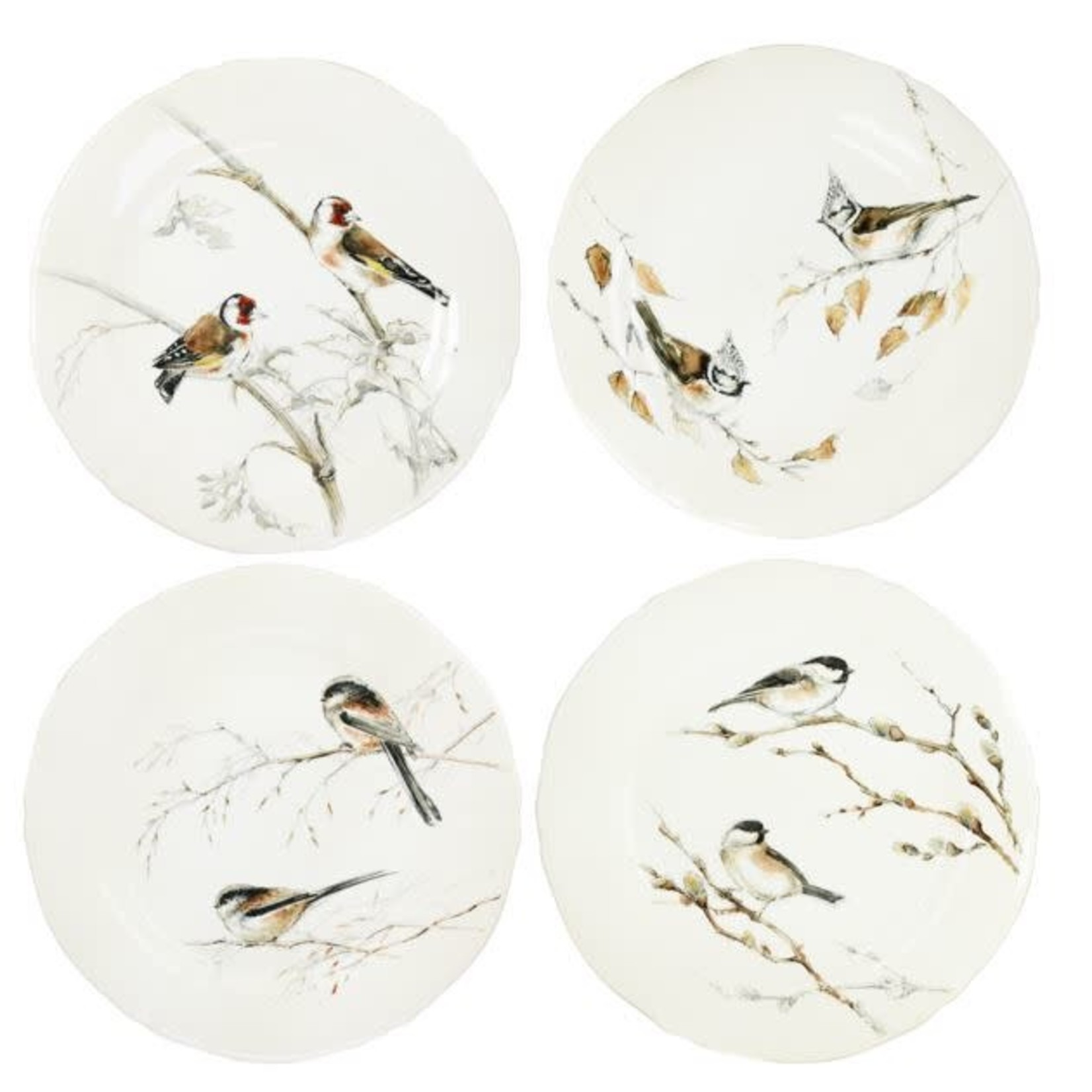Gien Les Oiseaux de la Forêt Dessert Plates - Set of 4