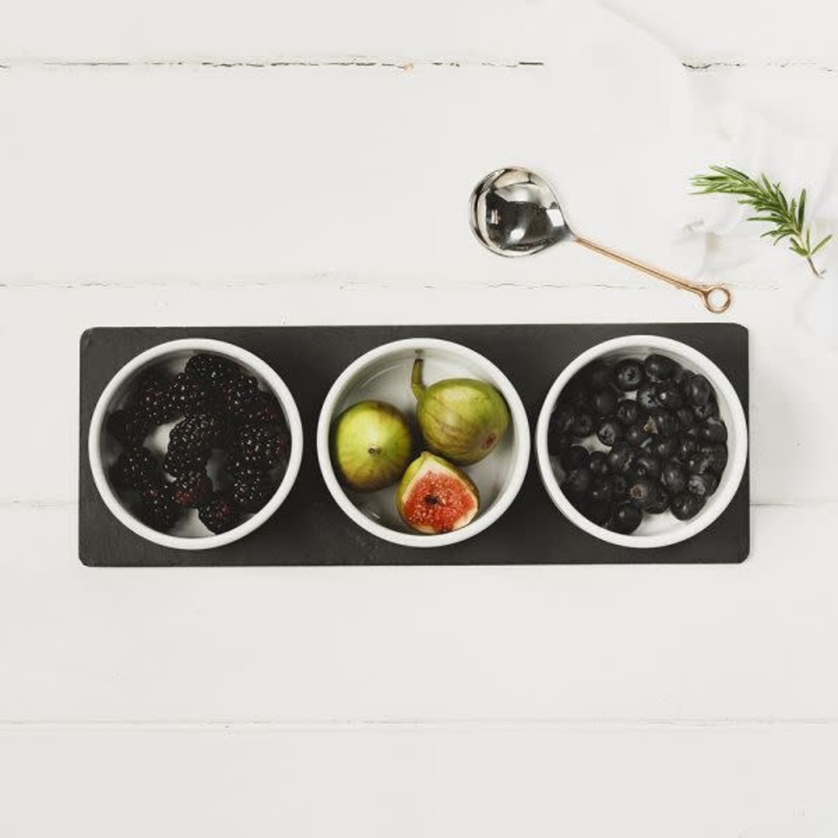 Just Slate Company Slate & Stoneware Mezze Dish Set