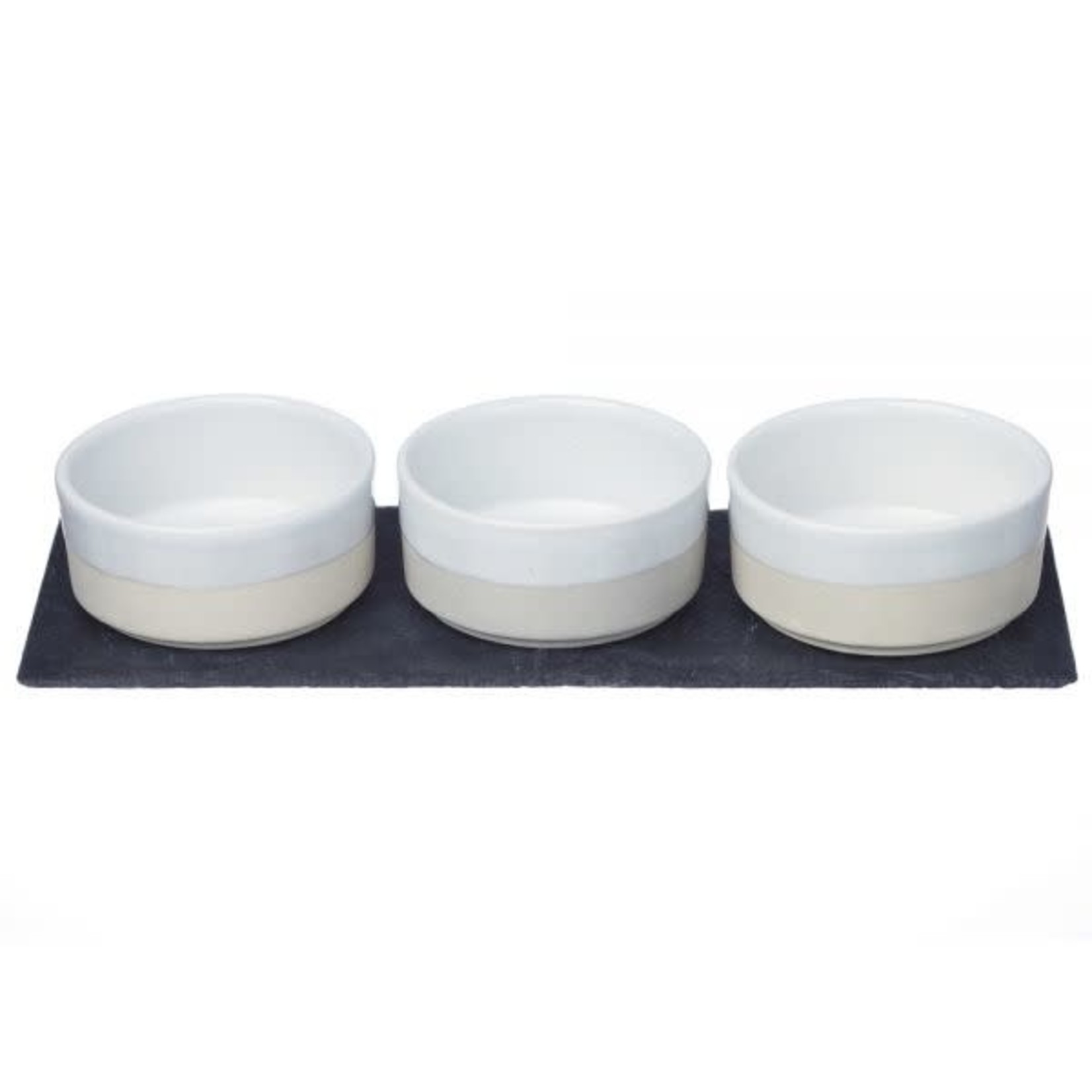 Just Slate Company Slate & Stoneware Mezze Dish Set