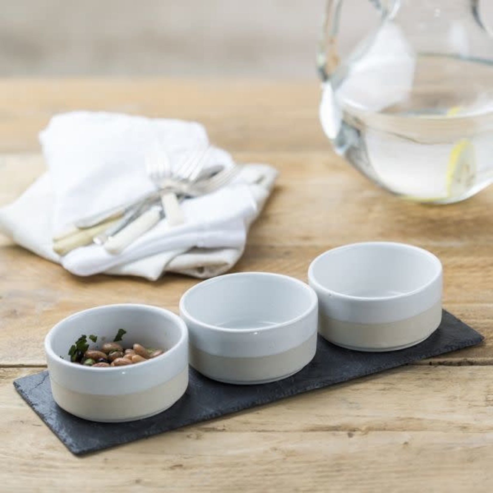 Just Slate Company Slate & Stoneware Mezze Dish Set