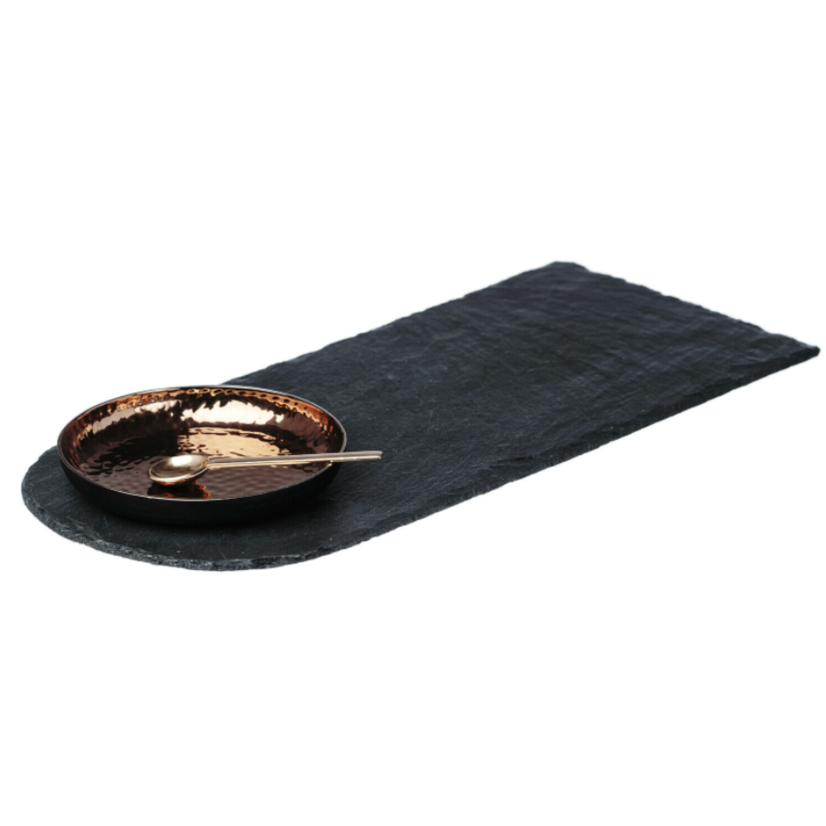 Just Slate Company Copper Dip Bowl & Slate Serving Platter Set