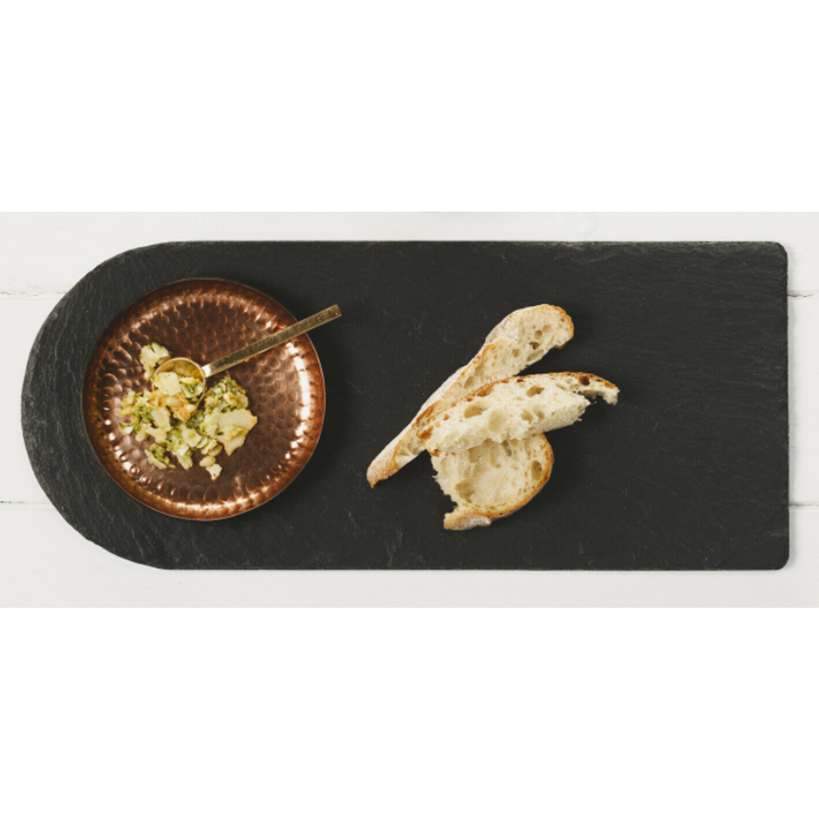 Just Slate Company Copper Dip Bowl & Slate Serving Platter Set
