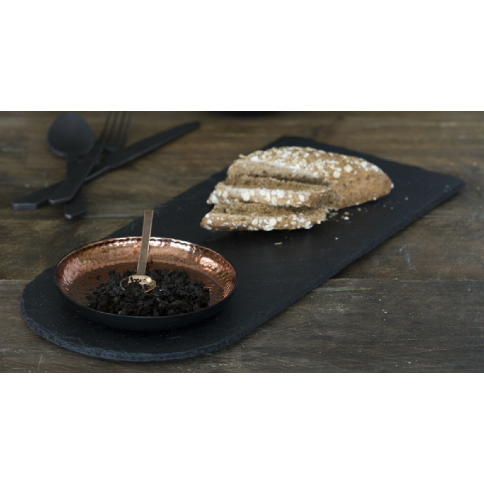Just Slate Company Copper Dip Bowl & Slate Serving Platter Set