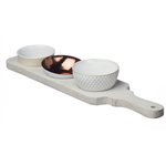 Just Slate Company Dipping Bowl & Wood Paddle Board Set