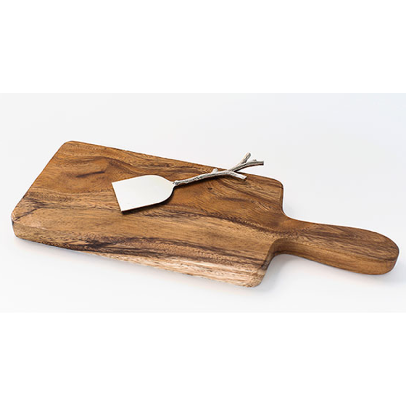 Just Slate Company Cheese Board Acacia with Branch Handle Cheese Knife