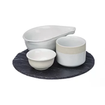 Just Slate Company Slate & Stoneware Tapas Dish Set