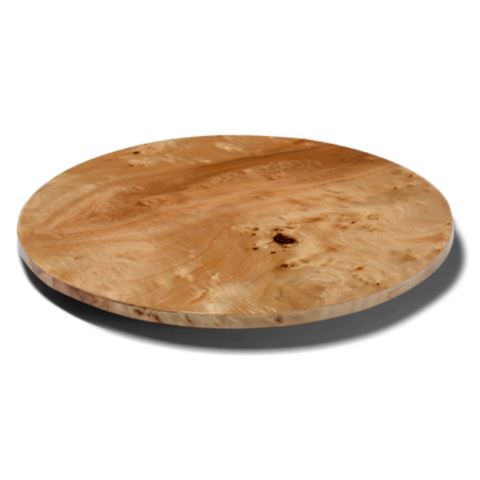 LaDorada Burl Veneer Revolving Tray Lazy Susan