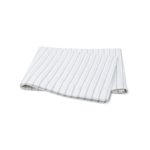 Matouk Amalfi Cotton Percale King Flat Sheet - White & Hazy Blue