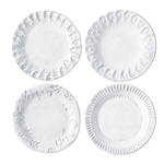 Vietri Incanto Assorted Canape Plates Set of 4 White