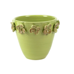 Vietri Rustic Garden Pistachio Green Ceramic Cachepot - Small 6.25" x 5"