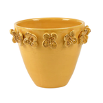 Vietri Rustic Garden Amber Ceramic Cachepot - Small 6.25" x 5"