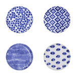 Vietri Santorini Assorted Cocktail Plates Set of 4