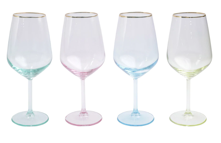 Rainbow Assorted Wine Glasses (Set of 4)