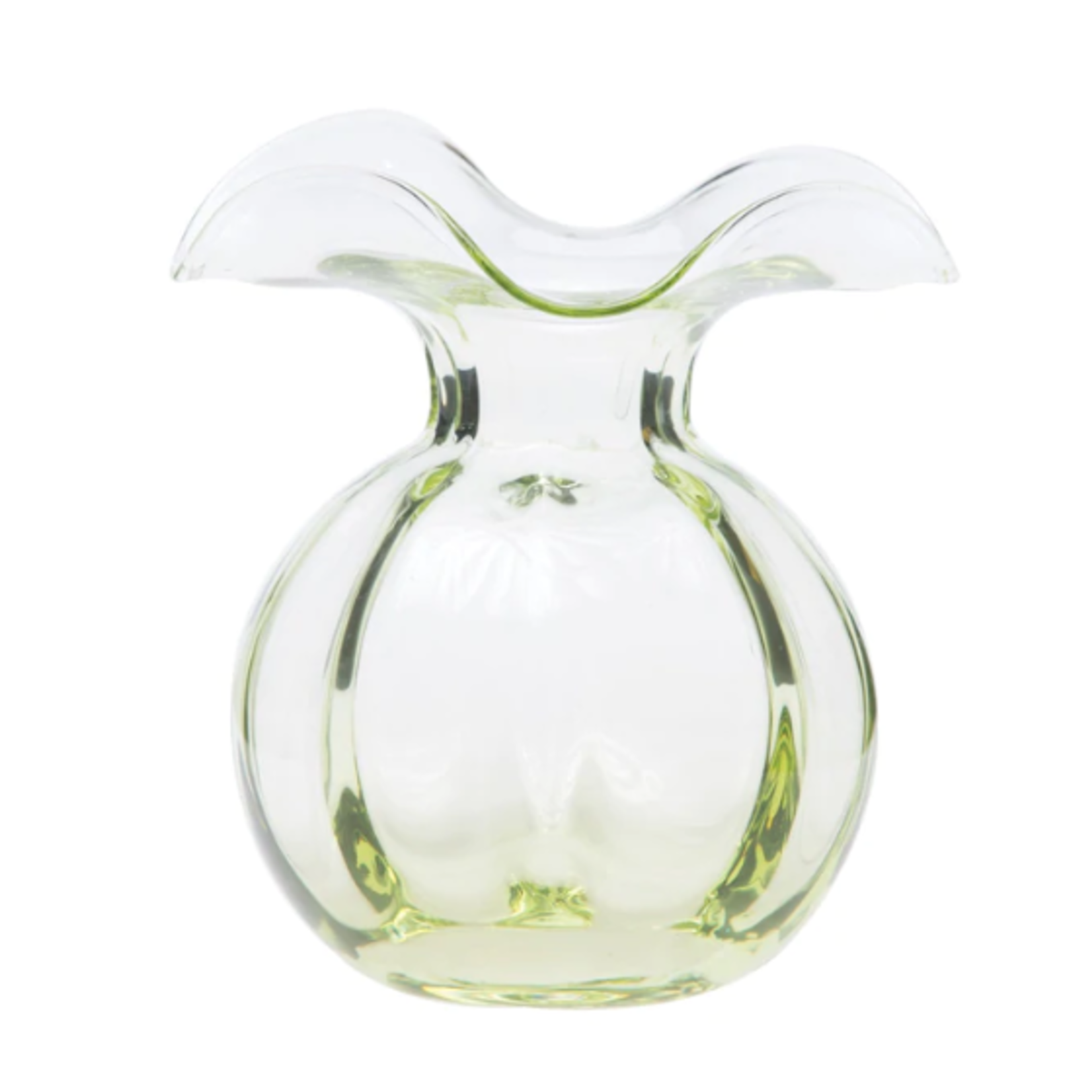 Vietri Hibiscus Mouth-Blown Glass Green Bud Vase