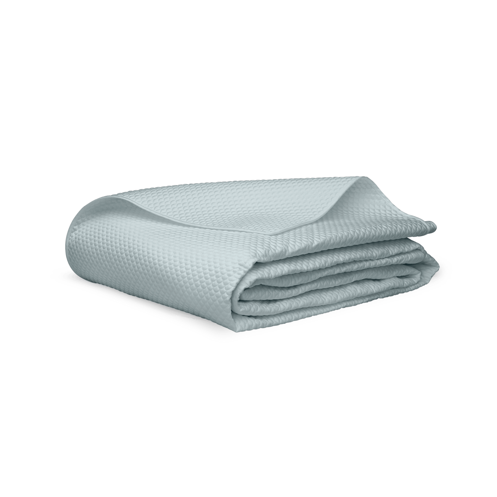 Matouk Alba Cotton Sateen King Quilt - Pool