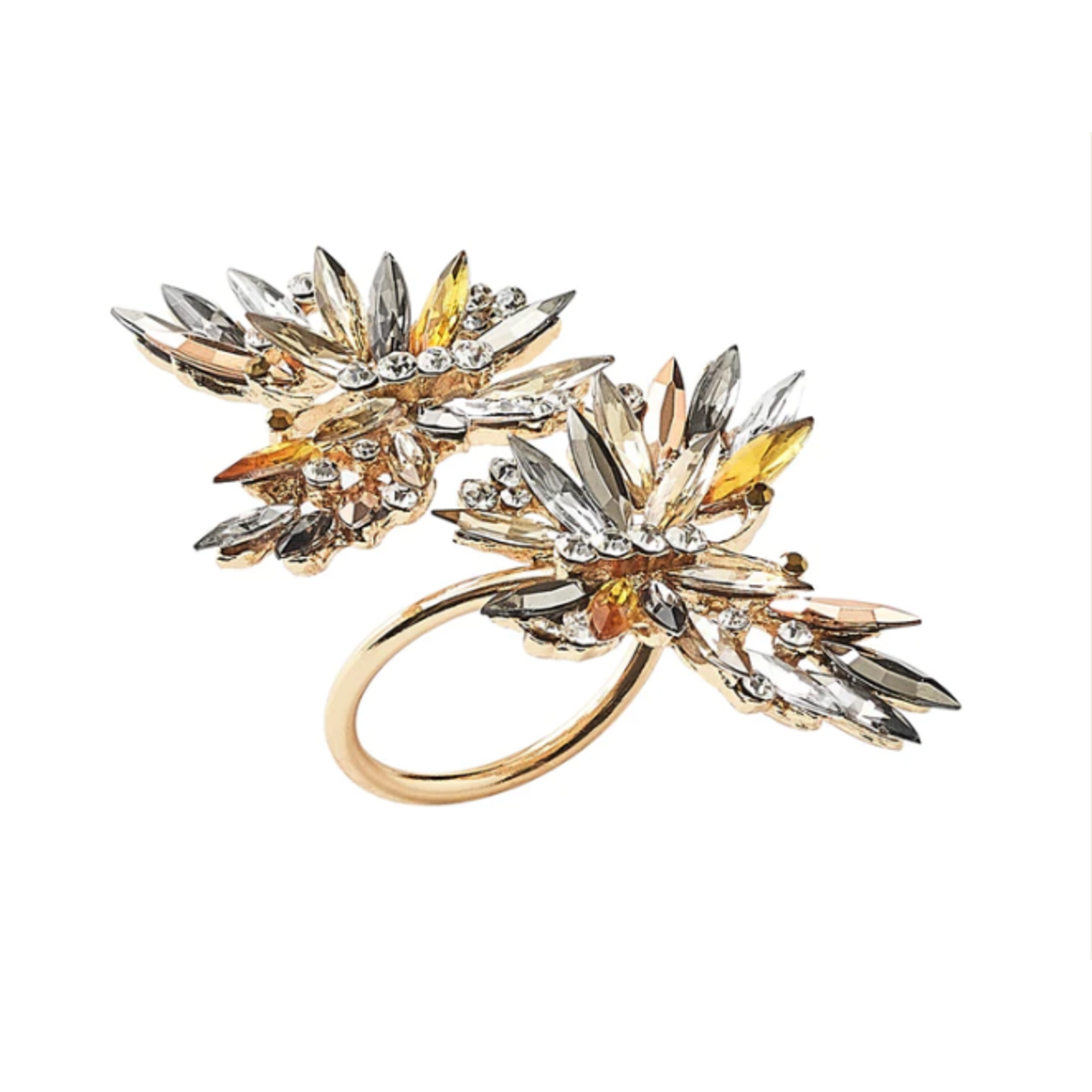 Kim Seybert Glass Gemstone Butterflies Napkin Rings Set of 4