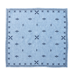 Kim Seybert Fez Embroidered Periwinkle & Navy Linen Napkin