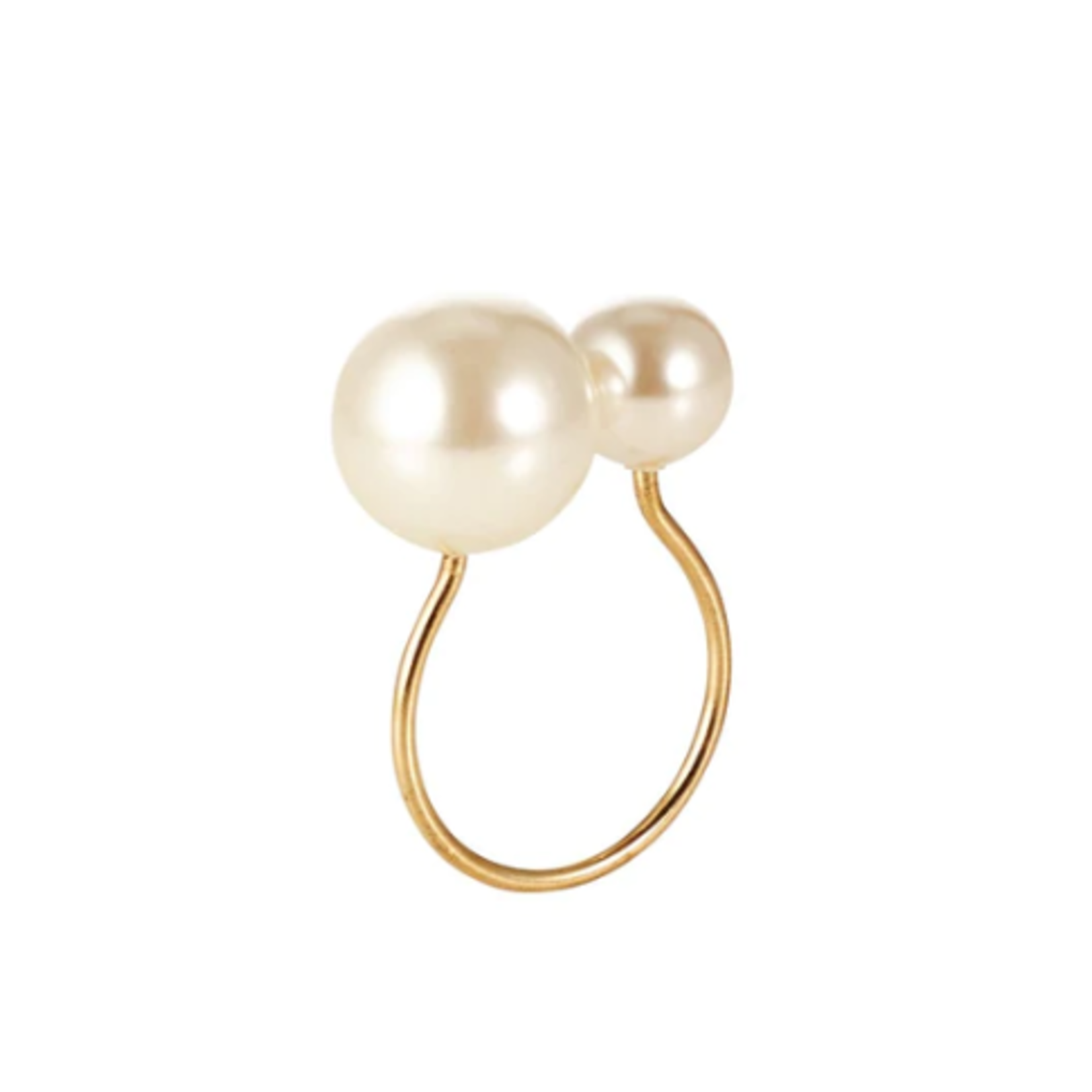 Kim Seybert Pearl Ivory & Gold Napkin Ring