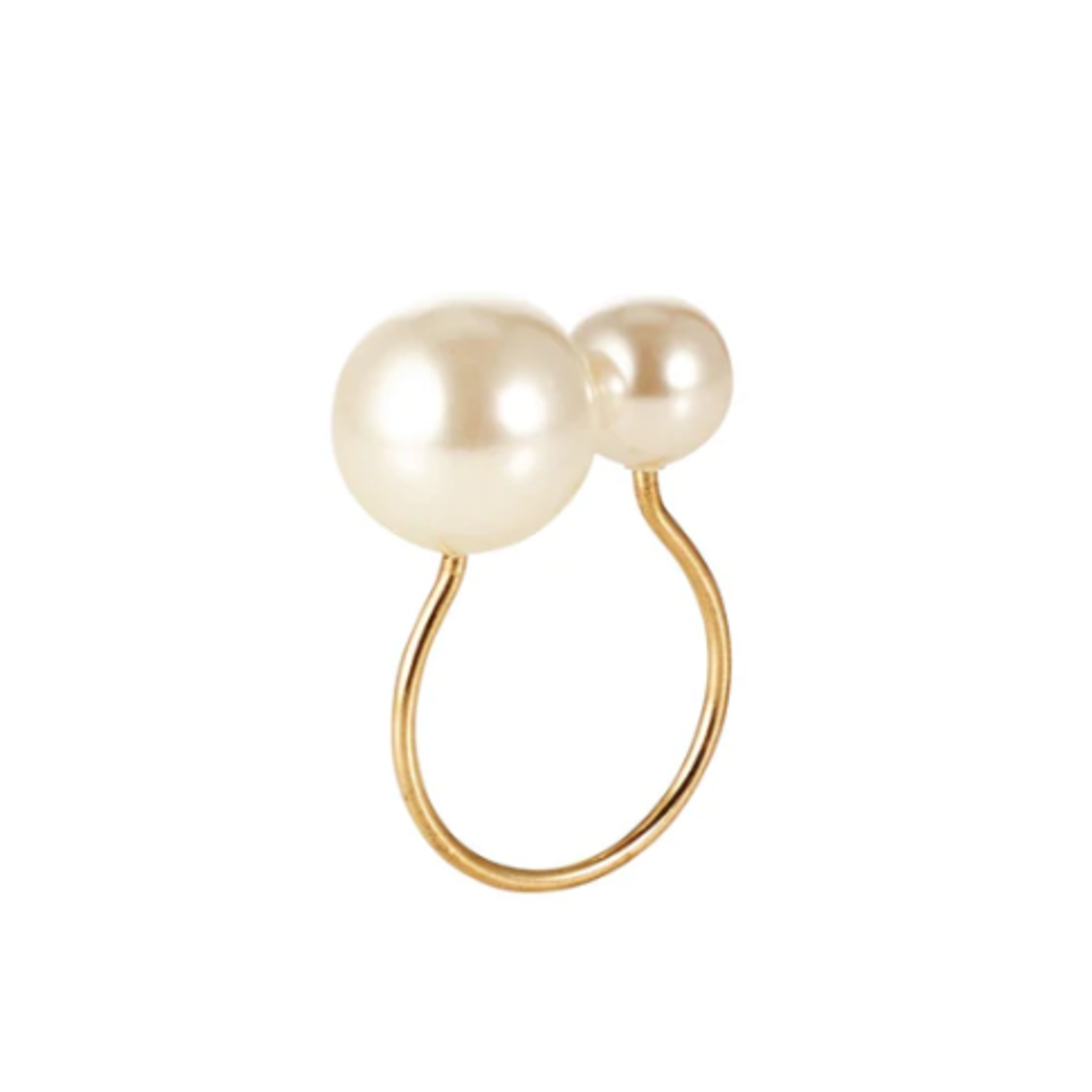 Kim Seybert Pearl Napkin Ring Ivory & Gold