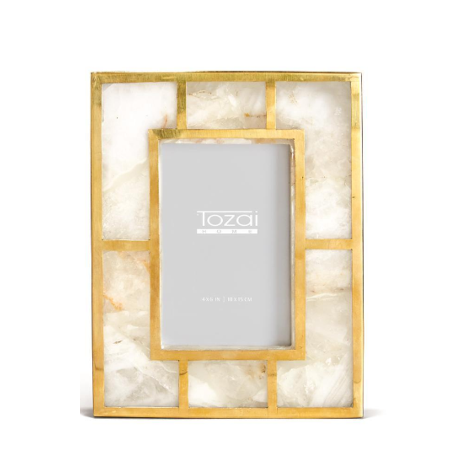 Tozai Brass White Quartz Frame 4×6 Photo Frame