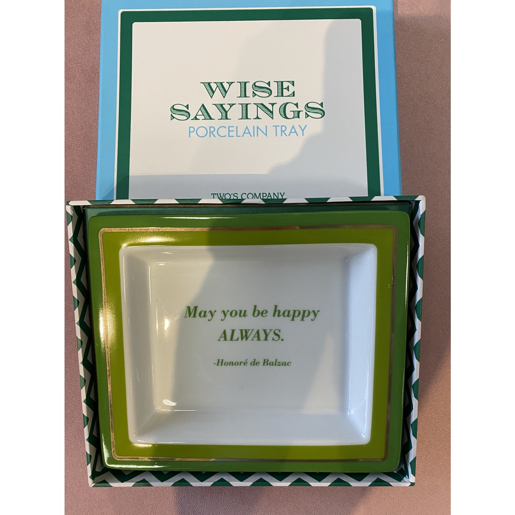 Two's Company Honore de Balzac Wise Sayings Tray