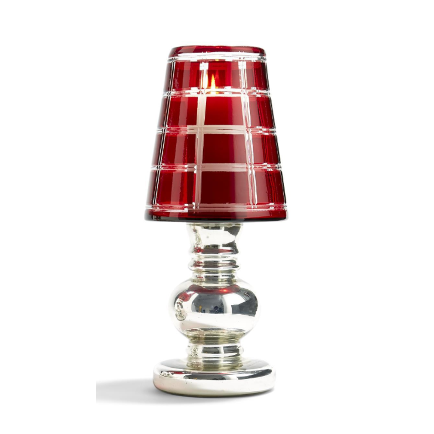 Tozai Grandeur Red Hurricanes with Mercury Glass Finish Base Small