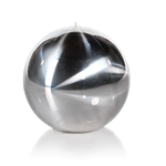 Zodax Ball Candle Silver 4.75"