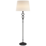 Visual Comfort Bristol Floor Lamp Aged Iron with Linen Shade